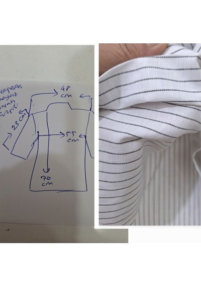 M Cepli Pamuk Siyah- Beyaz İnce Çizgili Klasik Kısa Kollu Erkek Gömleği