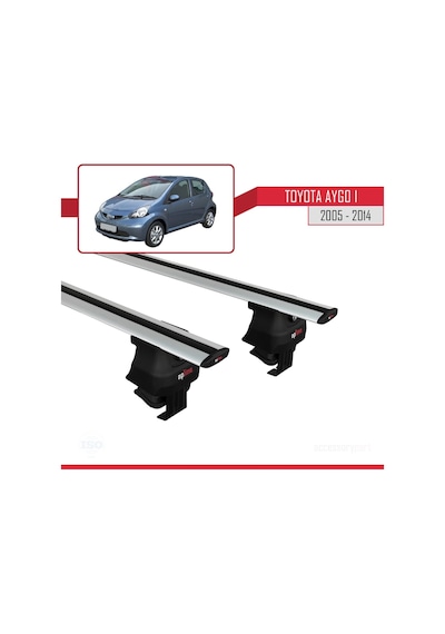 Toyota Aygo I 2005-2014 Arası İle Uyumlu Ace-4 Ara Atkı Tavan Barı Gri