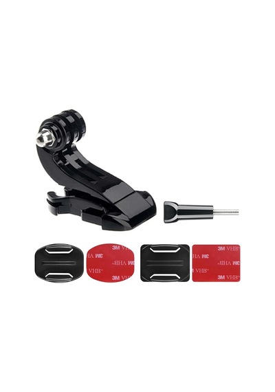 Gplus Bs06kyvj 6 Parça Oval Eğimli Zemin Ve Flat Düz Yüzey Vidalı J-hook Açılı Hızlı Tak Aksiyon Kamera Uyumlu 3m Yapışkanlı Motor Kask Bağlantı Base Seti Siyah