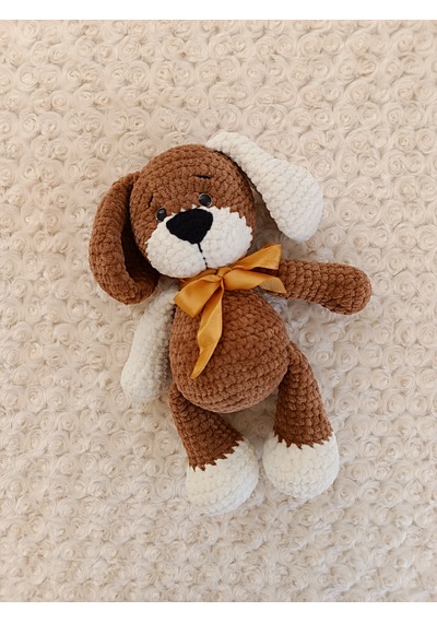 El Yapımı Amigurumi Kadife İp Köpek /oyuncak/hediyelik/sağlıklı Oyuncak 30 Cm