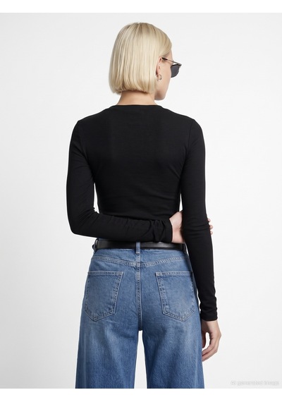 Dilvin 33286 Sıcak Tutan V Yaka Bra-free Top Siyah