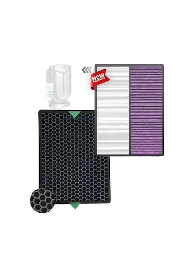 Fakir Vigor Plus Uyumlu Hepa Ve Karbon Filtre Seti, Hava Temizleyici Yedek Filtre, Beyaz Mor+beyaz H14 Diğer
