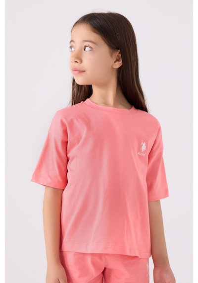 U.S. Polo Assn. U.s. Polo Assn Kız Çocuk Pembe Bermuda Takım Pembe