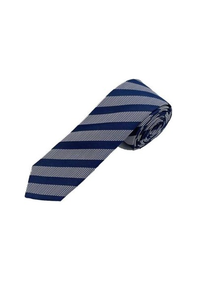 Brianze 5 Cm Lacivert Çizgili Slim Kravat