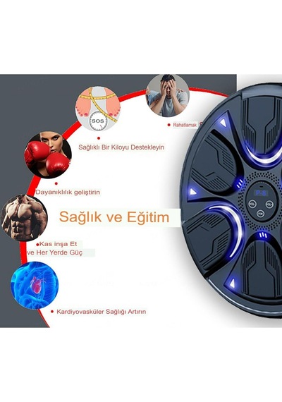Akıllı Boks Standı Müzikli Boks Makinesi Eldivenli Yetişkin Çocuk Egzersiz Boks Spor Ekipmanı Siyah