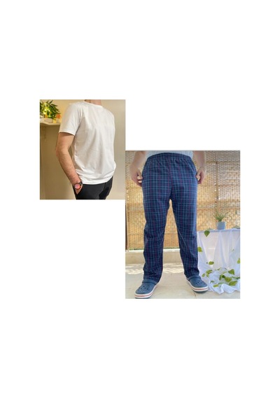 Cepli Regular Fit Alt Pamuklu Örme Bisiklet Yaka Erkek Pijama Takımı