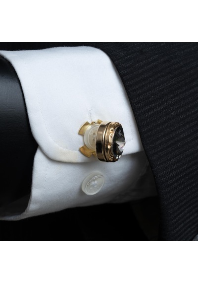 Coolmenclub Füme Taşlı Geçmeli Kol Düğmesi