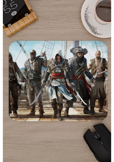Assasin's Creed Kaymaz Dikişli Kauçuk Oyuncu Mousepad V4 - 22x18 Gaming Mouse Pad Fare Altlığı