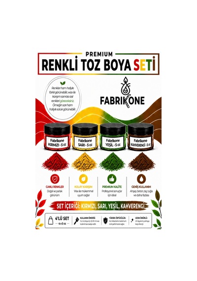 4'lü Set Premium Parafin Soya Wax Toz Mum Boyası Hobi Seti - 5 Cc Kırmızı, Sarı, Yeşil, Kahverengi Bkfab4ksrykh5g Karışık