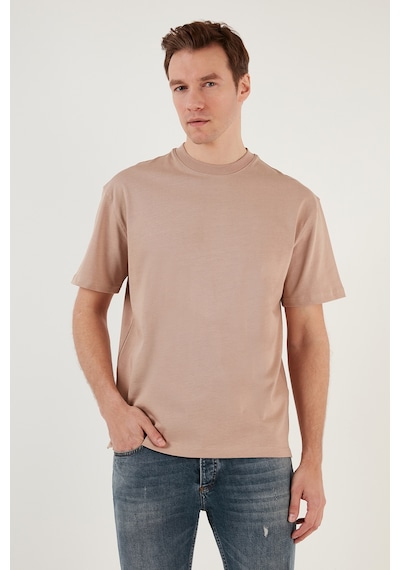 Buratti Pamuklu Relaxed Fit Sıfır Yaka Erkek T Shirt 5905446 Kum
