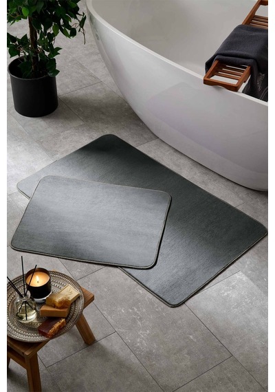 Simple 2'li Banyo Paspası Antrasit