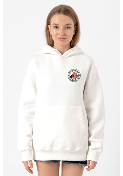 Popeye The Sailor Man Beyaz Kadın 3ip Kapşonlu Sweatshirt Beyaz