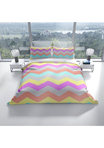 Cattleya Wave 3D Pamuk Saten Çift Kişilik Nevresim Takımı Çok Renkli