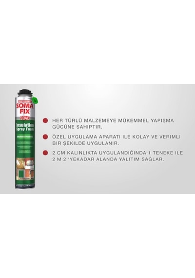 12 Ad 750ML Somafix Tabancalı Isı Ve Ses Yalıtım Poliüretan Köpük