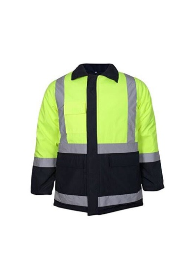 Reflektörlü Parka Kışlık Mont Sarı-lacivert M Beden Sarı - Lacivert