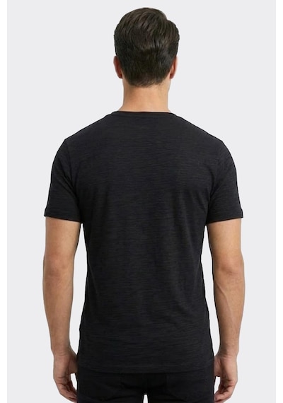 Uki Siyah Modal Bisiklet Yaka T-shirt