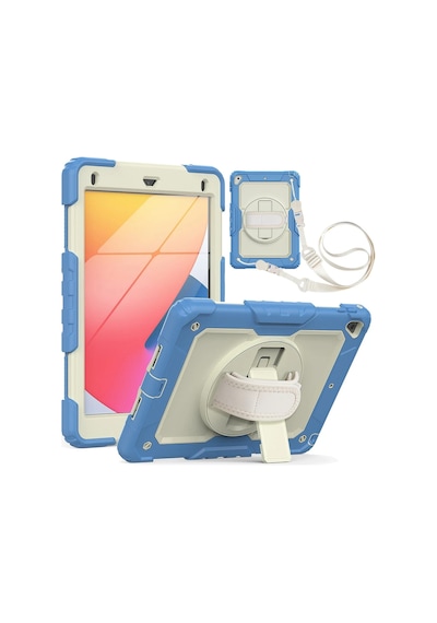 Newface - 386 - iPad Uyumlu 5 Air 9.7 Kılıf Strap New Tablet Kapak - Csmo-tex - - Mavi