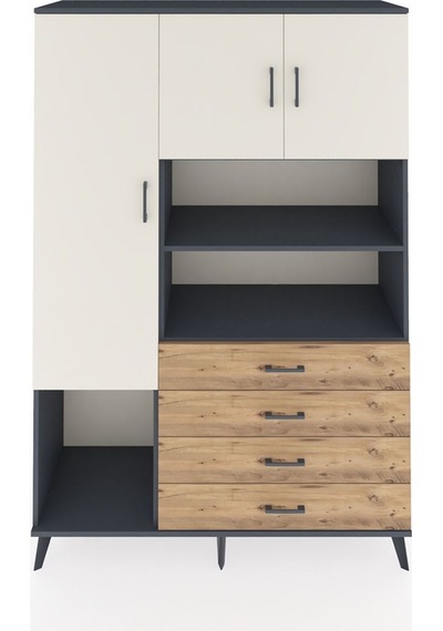 Hyperion Dolap 7 Raflı 4 Çekmeceli 3 Kapaklı 132x44x195 Antrasit-aytaşı/çam Aytası/atlas Çam Hyperion Dolap 7 Raflı 4 Çekmeceli 3 Kapaklı 132x44x195 Antrasit-aytaşı/çam Aytası/atlas Çam