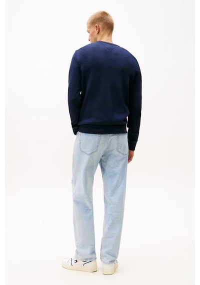 Tommy Hilfiger Erkek Slim Fit Bisiklet Yaka Dokulu Triko Kazak - Lacivert-10253 Dark Night Navy Tommy Hilfiger Erkek Slim Fit Bisiklet Yaka Dokulu Triko Kazak - Lacivert-10253 Dark Night Navy