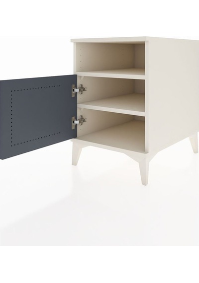 Kronos Komodin 2 Raflı Tek Kapaklı 44x59x64 Aytaşı-antrasit Aytaşı