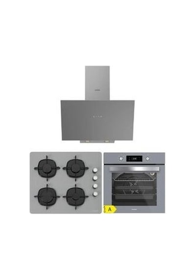 Silverline BO6504S01 - CS5335S02 - 3481 FLAM Gri Cam Ankastre Set