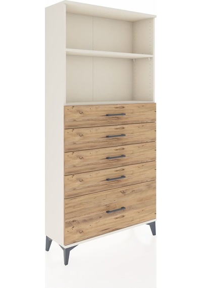 Arges Dolap 2 Raflı 5 Çekmeceli 88x30x182 Aytaşı-çam Aytaşı
