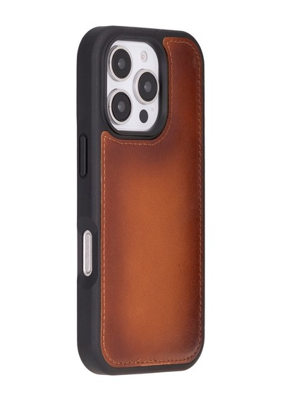 Cüzdan Taşıma Derdi Olmadan İphone 16 Pro Uyumlu Hakiki Deri El Yapımı Kart Yuvalı Kılıf Gölgeli Taba Diğer