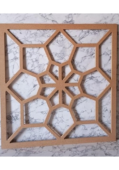 Hobi Adn 90230 Dekoratif Çerçeve Çiçek Motifli Ahşap Mdf Ham Cnc Kesim El Yapım