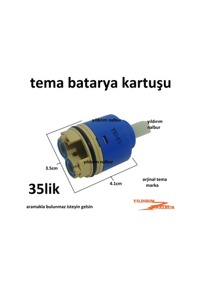 Siamp Tema Batarya Musluk Kartuşu 35lik Tema Marka Küçük Boy Ayak