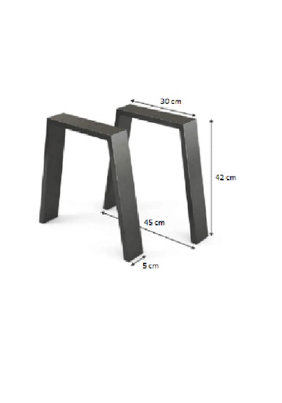 Metal Bank Sehpa Orta Sehpa Ayağı 2 Adet Ayak 42 Cm Mobilya Ayağı Zs03 Mat Siyah