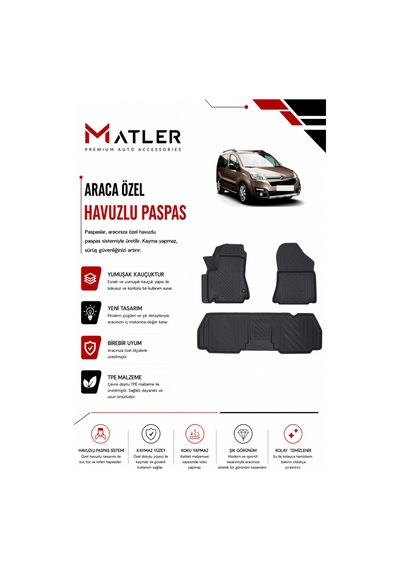 Citroen Berlingo 2008 Model 4d Ekstra Havuzlu Paspas