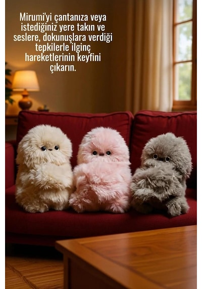 Mirumi Akıllı Peluş Robot Oyuncak Ses Ve Dokunmaya Tepki Veren Sevimli İnteraktif Oyuncak Gri