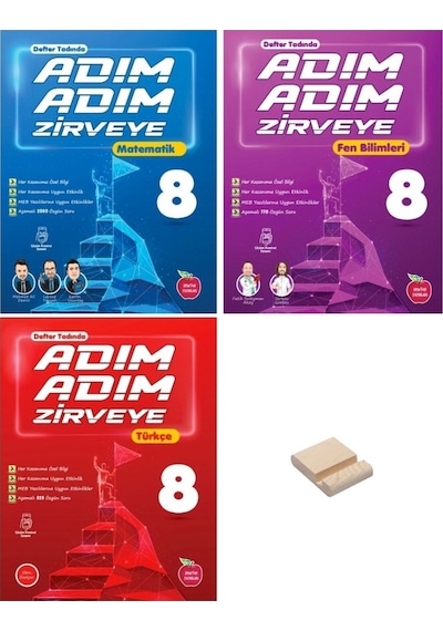 Lgs 8. Sınıf Adım Adım Matematik Fen Ve Türkçe Konu Anlatımlı 3lü Set