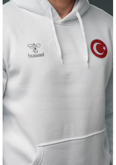 Hummel Armin Milli Takım Pamuklu Hoodie Beyaz
