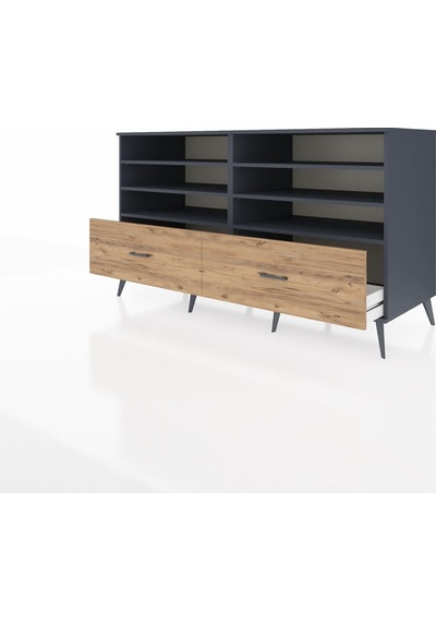 Kronos Konsol 6 Raflı 2 Çekmeceli 176x59x99 Antrasit-antrasit/ça Antrasit-antrasit/çam Kronos Konsol 6 Raflı 2 Çekmeceli 176x59x99 Antrasit-antrasit/ça Antrasit-antrasit/çam