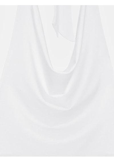 Dilvin 32973 Degaje Yaka Top-beyaz