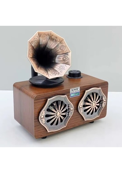 Ultratekno Ns-801bt Retro Gramofon Görünümlü Ahşap Hoparlör Bluetooth Aux Fm Radyo