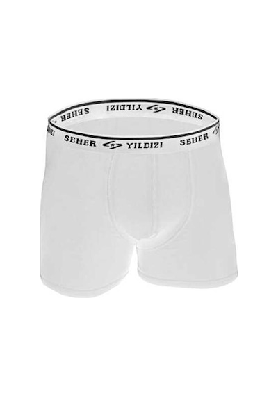 Seher Yıldızı Likralı Erkek Boxer 0060 | Beyaz