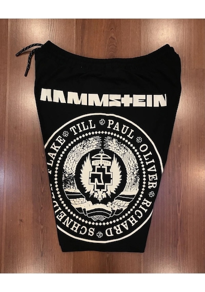 Mavi Etiket Rammstein Est 1994 Baskılı Siyah Şort Adr-srt-256 Siyah