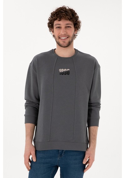 U.S. Polo Assn. Erkek Bisiklet Yaka Antrasit Comfort Fit Sweatshirt 50293430-VR006