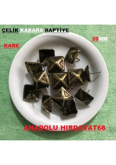 Kabara Raptiye Koltuk Çivisi Kare Antik Bakır Çapı:20 MM 100Adet