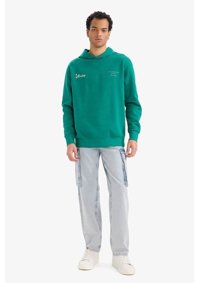 Defacto Rıck And Morty Boxy Fıt Kapüşonlu Baskılı Kalın Sweatshirt Kumaşı Sweatshirt F8136ax26spgn384 Yeşil-gn384