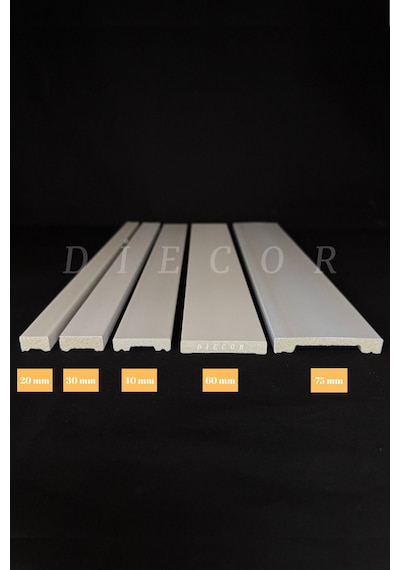 Diecor Dekoratif Boyanabilir 1 Adet 6 Cm Düz Polistren Duvar Çıtası Beyaz 6 Cm Model:xa239