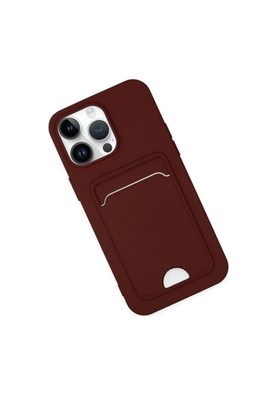 Apple İphone Uyumlu 14 Pro Kılıf Kelvin Kartvizitli Silikon - Bordo Çok Renkli