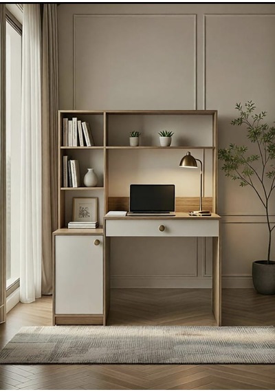 Pema Home %100 Mdf Çekmeceli Kapaklı Çalışma Masası Atlantik Çam