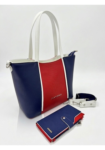 Just Polo Kadın Orijinal Büyük Boy Lüks El & Omuz Çantası Ve Cüzdanı Shopper 27 X 33 Cm Tommy Kombin