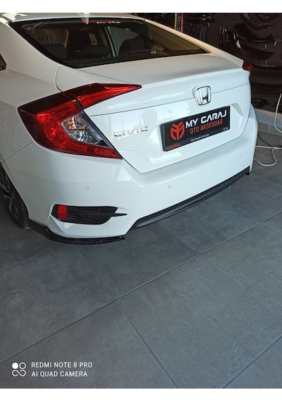 Honda Cıvıc Fc5 Arka Tampon Çıkıntılı Flap Takımı Pıano Black