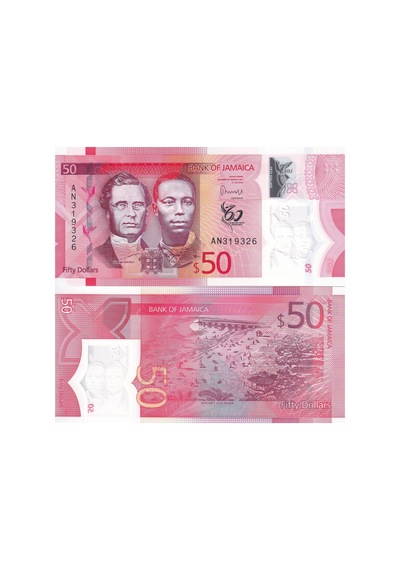 Jamaika 2022 Yılı 50 Dolar Polimer Kağıt Para Çil Unc Koleksiyon Para