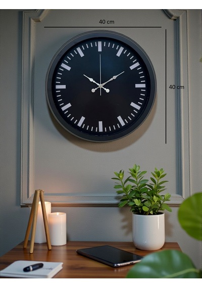 Black Baseline 40 Cm Metal Duvar Saati 11