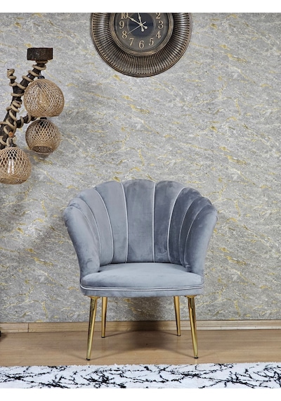 Tekli Papatya Çay Seti Koltuk Gold Sivriltme Ayak, Balkon, Salon 001